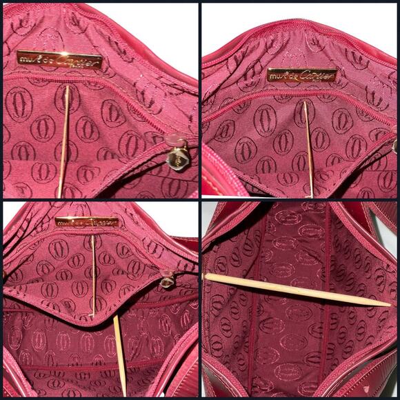 CARTIER Must De Vintage Bordeaux Pebbled Leather Crossbody Shoulder Bag - Picture 7 of 15